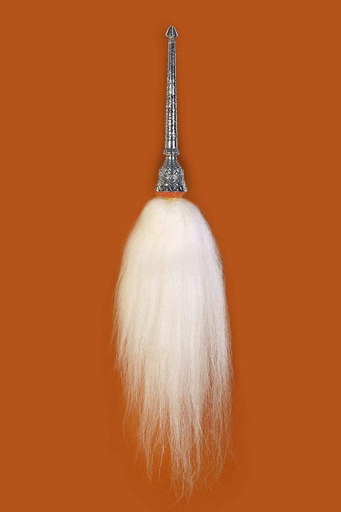 Chawar/Chavar/Chawar Sahib for Mandir and Gurudwara Pooja (White) - Image 1