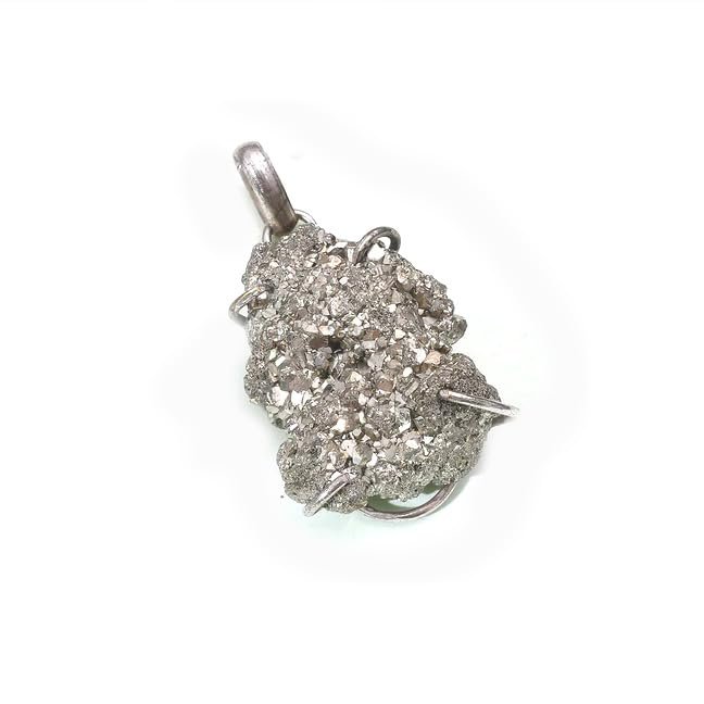 41PuB4+83SL Natural Pyrite Pendant For Good Luck , Success Men and Women - Image 1